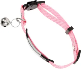 Totority Heavy Duty Name Tag Cat Collar for Kitten Small Dogs Comfortable Adjustable Bell Id Tag